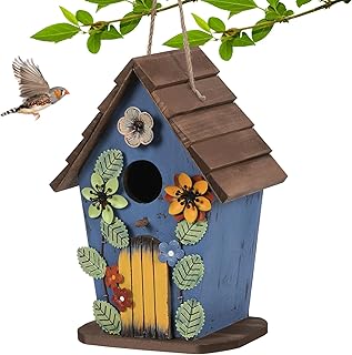 handrong Bird Houses for Outside,Wood Birdhouse,Bird Nest,Birdhouses for Outdoors,Wooden Bird Box,Bluebird House for Outside,Bird Gifts for Bird Lovers