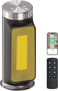 1500W Smart Electric Space Heater for Indoor Spaces - WiFi/App Control, Remote Included, 24H Timer, 5 Modes for Home, Office, Bedroom, Bathroom Use