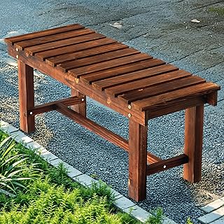 Outdoor Carbonized Wooden Bench