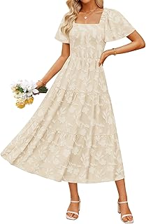 ZESICA Boho Floral Midi Dress