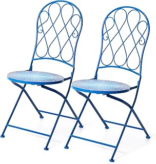 Glitzhome Folding Mosaic Bistro Chairs