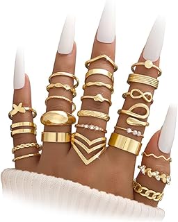 Gold Knuckle Ring Set