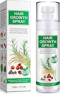 Hair Growth Serum Spray, Natural Hair Growth Spray With Biotin, Batana, Rosemary, and Castor Oil, Caffeine Ginseng Scalp Care Treatment, Thinning Hair Regrowth Thickening for Women Men 4 Fl Oz