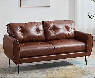 TYBOATLE Mid-Century Leather Loveseat