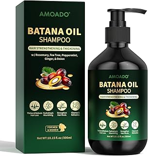 Batana Oil Shampoo for Hair Growth, Strengthening, Thickening, Sulfate Free Hair Shampoo for Women & Men with Thinning Hair & Hair Loss, Infused Rosemary, Tea Tree Oil & Mint, 10.15 fl.oz