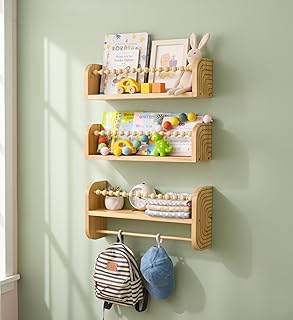 Floating Nursery Wood Shelves