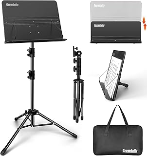 Music Stand, Folding Music Stand Portable Music Stand For Sheet Music 2 Foldable Music Stand Sheet Music Stand With Carrying Bag Matte Frosted Metal Material Sturdy Height Adjustable
