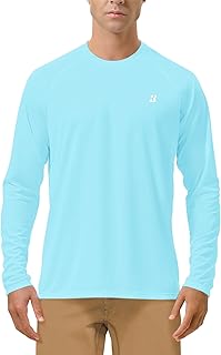 Roadbox Mens UPF 50+ UV Sun Protection Shirts Outdoor Long Sleeve SPF Rash Guard for Fishing Hiking Swimming Running