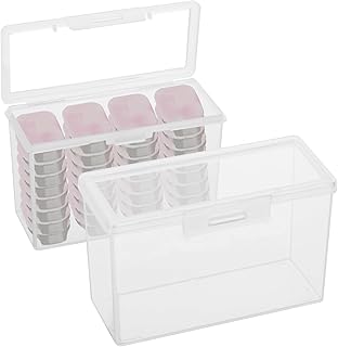 2 Pack Contact Lens Organizer Case, Total Hold 120-180 PCS, Portable Storage Box for Disposable Daily Contact Lenses, Clear Simple Contact Lens Dispenser, Travel Cosmetic Case for All Brand Daily Lens