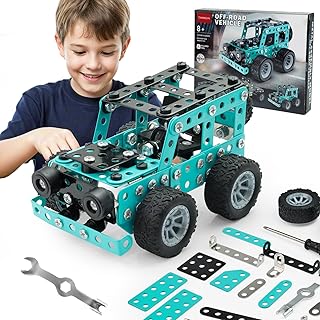 Erector Sets for Boys Age 8-12, Metal Model Car Kits for 14 and Up, TruckToy Building Sets, STEM Kits for Kids Ages 6-12-16 8-10-13, Birthday Gifts for 12 13 14 15 16 Year Old Boys and Adults