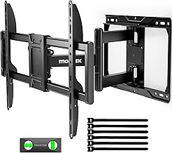monTEK Full Motion TV Wall Mount for 37-84 Inch TVs, TV Mount Bracket with Articulating Arms, Tool-Free Tilt & Swivel, Extension, Max VESA 600x400mm, Fits 12“/16" Wood Studs, Up to 110lbs, 4X Tested