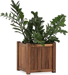 Acacia Wood Square Flower Box