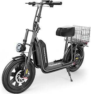 iScooter F7 Electric Scooter Adults, 1000W Powerful Motor, 28 MPH Top Speed & 45 Miles Range, 16'' Fat Tire Scooter for Adults, Detachable Seat & Adjustable Handlebar & APP Electric Scooter with Seat