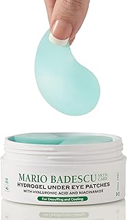 Mario Badescu Hydrogel Under Eye Patches (30 Pairs) – Hydrating Eye Masks for Puffy Eyes, Dark Circles, Fine Lines, with Hyaluronic Acid & Niacinamide, Soothing & Plumping