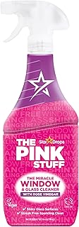 The Pink Stuff Miracle Window Cleaner Spray, 30 fl oz – Now 20% More! Streak-Free Glass & Mirror Cleaner for Crystal Clear Shine – Cuts Through Grease, Fingerprints & Smudges with Ease
