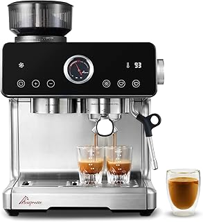 Auto Distribute & Tamp Espresso Machine with Grinder, Barista Coffee Machine with Cold Brew, Milk Frother for Latte, Cappuccino Machine for Home, Easy 2-Step Espresso Brewing for Beginner