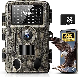 WiFi Trail Camera,4K 60MP Game Cameras with Night Vision Motion Activated Waterproof,Trail Camera Sends Picture to Cell Phone,Suitable for Outdoor Wildlife Detection, Monitoring Home Security