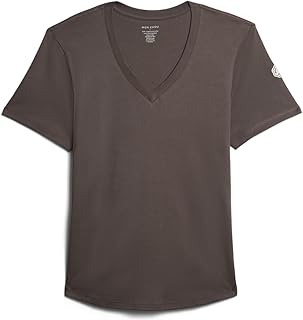 Women’s Premium Organic Pima Cotton V-Neck T-Shirt – Soft, Sustainable, Short Sleeve Relaxed Fit Everyday Tee