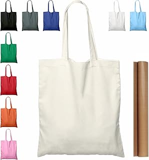 NPBAG 2 | 5 | 15 | 25 | 50 Pack 15'' X 16'' Natural Cotton Tote Bags, Lightweight Blank Bulk Cloth bags with 1pc of PTFE Teflon Sheet (2-Pack)