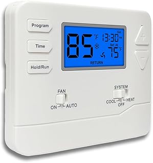 Programmable Thermostat for Home,Conventional Single-Stage Systems,5-1-1 Day Programmable Digital Energy-Saving Thermostat,up to 1 Heat/1 Cool Compatible with Gas System,Blue Backlight