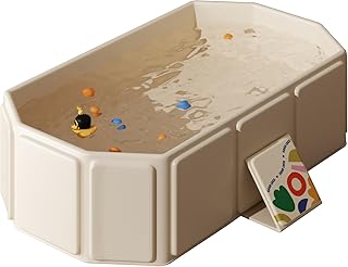 Baby Foldable Kids Bathtub for Infants to Toddler with Non-Slip Base,Easy Storage,Perfect for Small Spaces,White