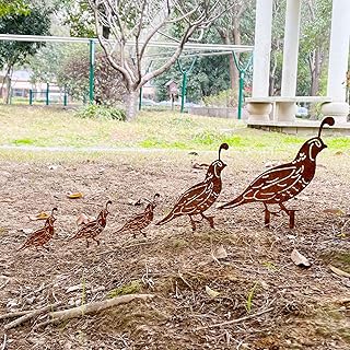 Rusty Quail Family Garden Stakes
