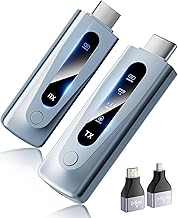 2025 Upgraded Wireless HDMI Transmitter and Receiver 328FT/100M, Plug & Play Portable 5G+2.4G Wireless HDMI Extender Kit for 4K Decode Input 1080P Output, for Audio to Monitor from Laptop/TV Box