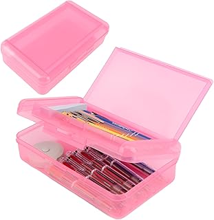 Pink Double-Layer Pencil Box
