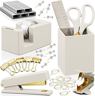 Gold Finish Desk Organizer Set