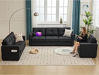 TYBOATLE 3-Piece Leather Sofa Set