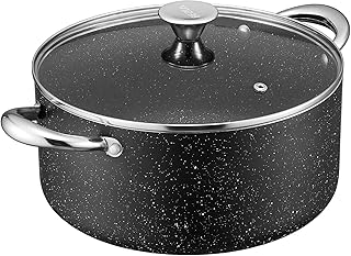 BEZIA Large 12 Quart Nonstick Stock Pot with Lid, Induction Cooking Pot Soup Pot, Non-toxic and Oven Safe, Perfect for Stews, Soups and All Stovetops, PFOA PFAS Free
