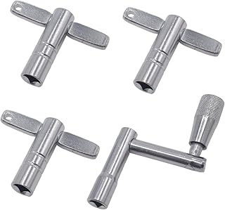CashBeat 3-Pack Drum Tuning Keys, Chrome-Plated Steel with Continuous Motion & Speed Key (High-Tension Drums/Universal Kits Tool Set)