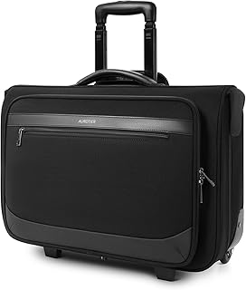 AUROTIER Rolling Garment Bags for Travel, Built-in Hanging Feature, Wheeled Business Suitcase with 17 Inch Laptop Compartment, Lockable Carry on Luggage for Men and Women with Wheels