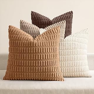 MIULEE Neutral Corduroy Pillow Covers