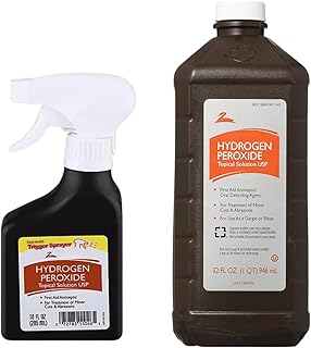 Hydrogen Peroxide First Aid Antiseptic (1-10oz Spray Bottle, 1-32oz Bottle)