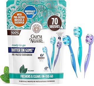 GuruNanda Disposable Mini Toothbrushes