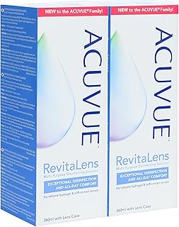 Contact Lens Solution Acuuvueee – Clear Care Alternative – Multi-Purpose Lens Cleaner – Eye Solution for Soft & Hard Contact Lenses – 360 ml with Free Lens Case - Pack of 2