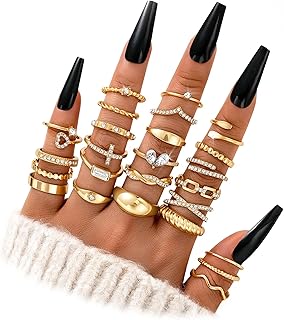 Gold Stackable Rings Set