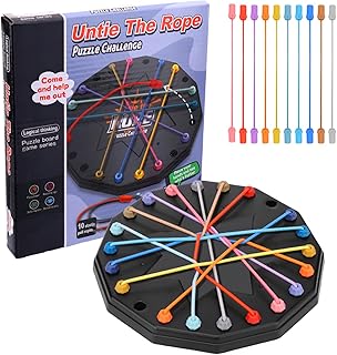 Updated Version Brainy Knots Game,Puzzle New Board Games 2025 Safe and Sturdy for Travel Party Activities Rope Challenge,2 Player Fun Educational Family Board Games,Rope Untangling Puzzle Game