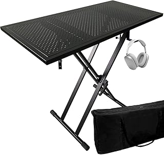DJ Table Stand Audio Mixer Stand Portable Booth - 35" x 17.3" Versatile DJ Booth Stand for Piano, Laptops, Controllers, Midi Keyboards, and Audio Mixers, Mixer Pioneer DJ Controller Equipment