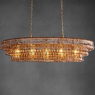 Gold Rectangular Drum Chandelier