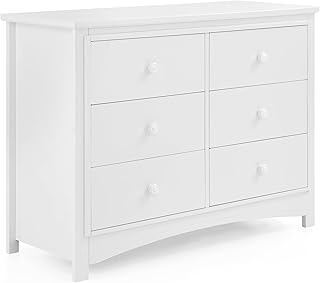 Perry 6-Drawer White Dresser