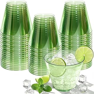Green Plastic Disposable Cups