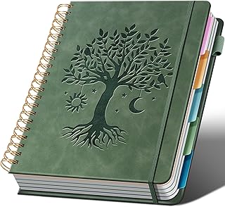 5-Subject Spiral Leather Notebook