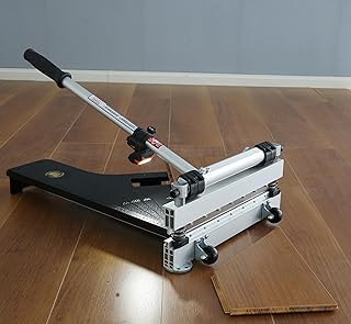 Laminate Floor Cutter, 13” Vinyl Floor Cutter with Wheels – Easy Angle & Length Cutting, Flooring Tools - Cuts Laminate Floor, Engineered Wood, LVP, LVT, VCT, SPC, WPC, HSS Blade/LED Light