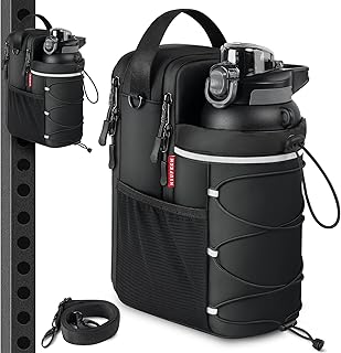 Magnetic Gym Bag, Upgraded Super Strong Magnetic Gym Water Bottle Bag with Phone Pocket & Shoulder Strap? Sports Water Bottle Holder, small Fitness Pouch, Crossbody Bag for Men & Women, Gym Accessory