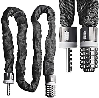 Heavy Duty Bike Lock with 5-Digit Resettable Combination | 4.9ft Anti-Theft Chain Lock for Bicycles, Motorcycles, Doors, Gates, Fences & Grills