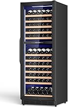 24" Inch Dual-Zone Wine Fridge, Freestanding/Built-in Wine Cooler Refeigerator, Large Capacity Tall Wine Cellar For Wine Collection, Wine Chiller with Safety Lock, Low Noise and Fast Cooling