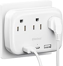3-Outlet USB Wall Splitter