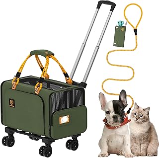 PAWZIDEA Expandable Rolling Pet Carrier